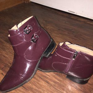 Franco Sarto Burgundy Patent Boots